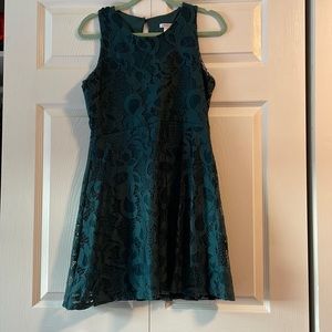 Dark green lace dress